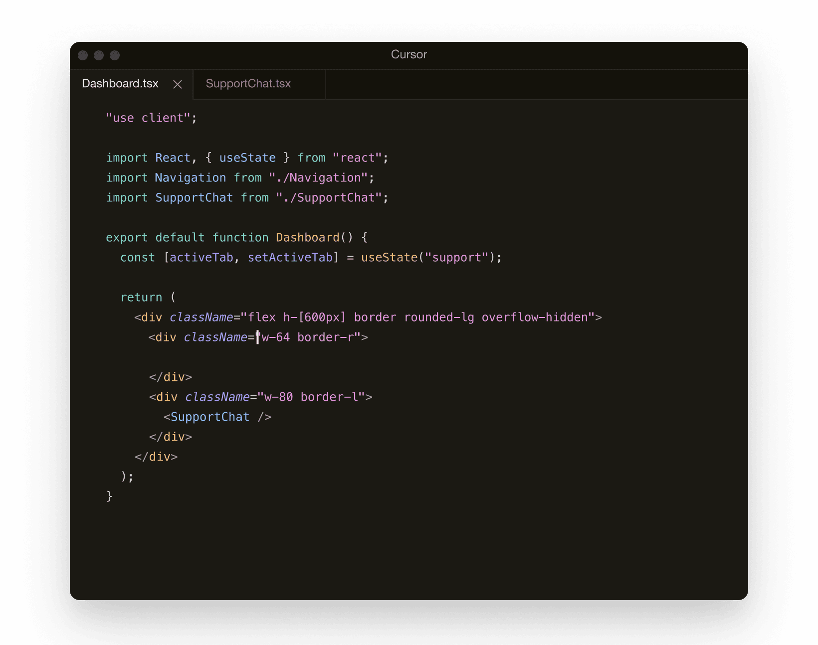 Cursor Tab autocomplete predicting next code actions - focus
